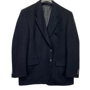 Todays Man Black 100% Camel Hair Mark Blazer Mens 44R Lightweight Sport Coat